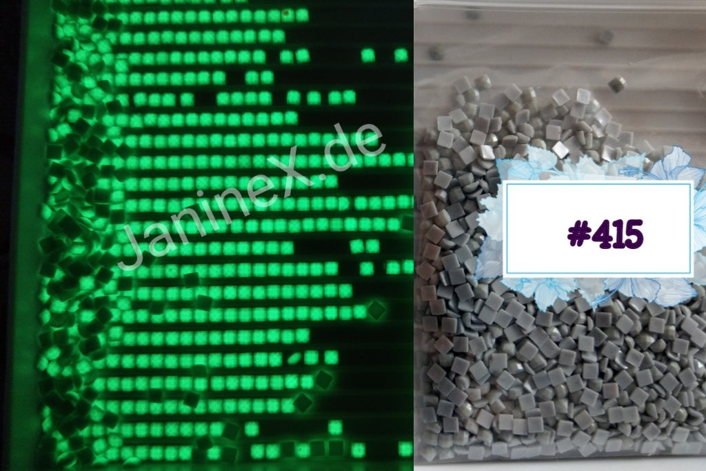 Steine dark glow - nachtleuchtend - ECKIG - #415