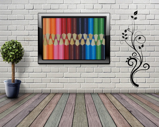 Diamond Painting Leinwand RUND ohne Steine  - Ulrike Leone "Buntstifte"