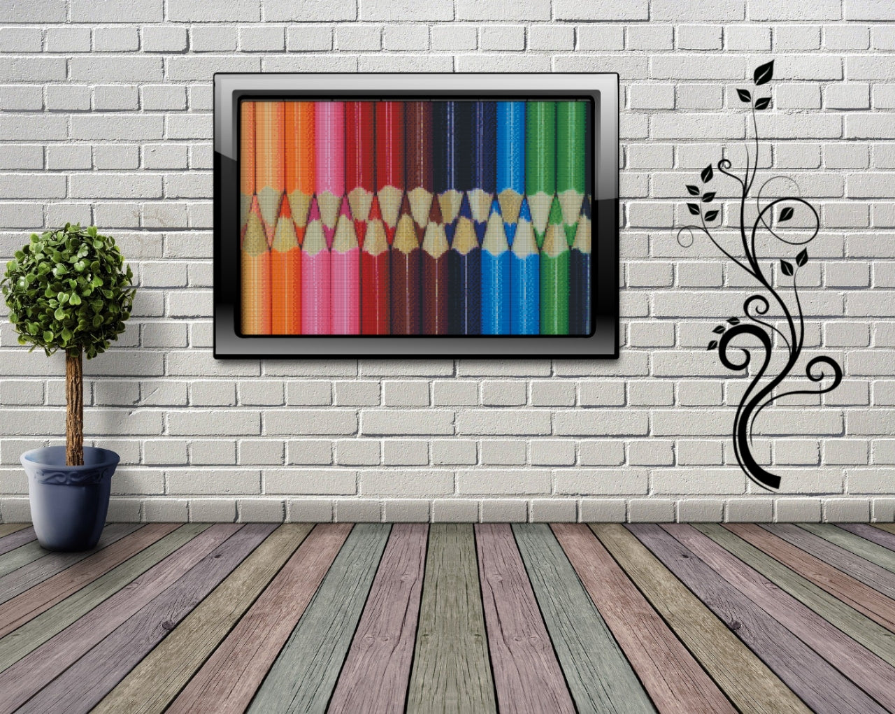 Diamond Painting Leinwand ECKIG ohne Steine - Ulrike Leone "Buntstifte"