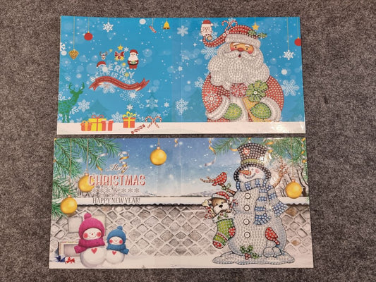 Diamond Painting Karten für Weihnachten - 8 Stück mit 8 Innenkarten