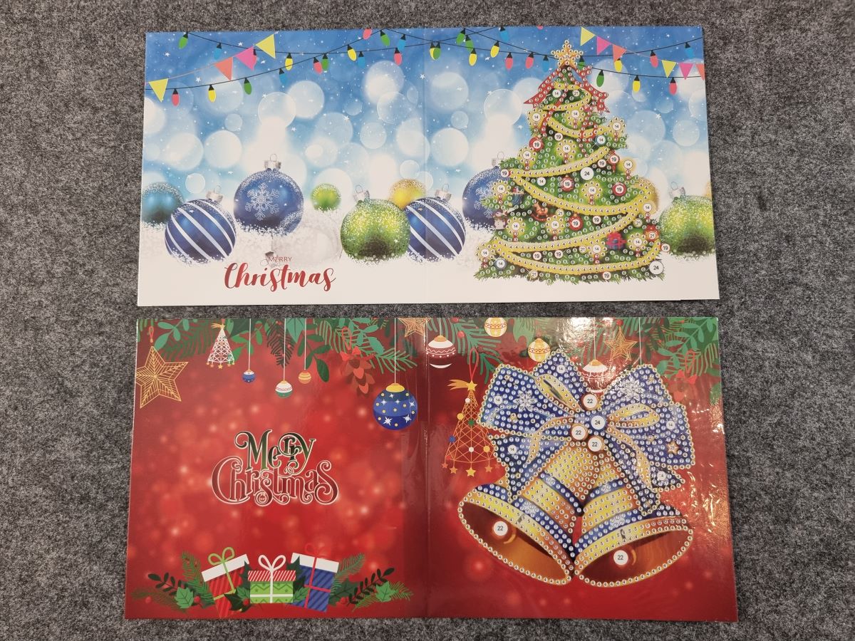 Diamond Painting Karten für Weihnachten - 8 Stück mit 8 Innenkarten