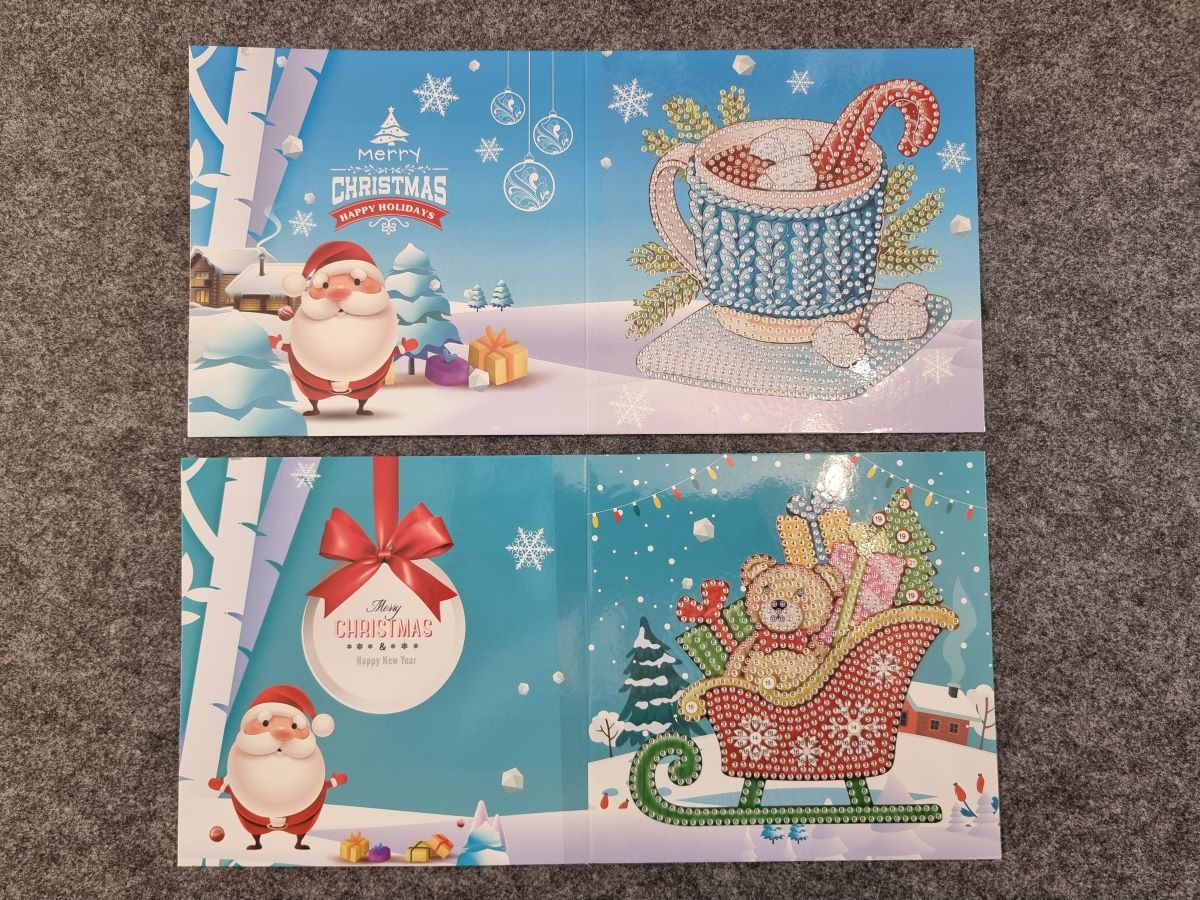 Diamond Painting Karten für Weihnachten - 8 Stück mit 8 Innenkarten
