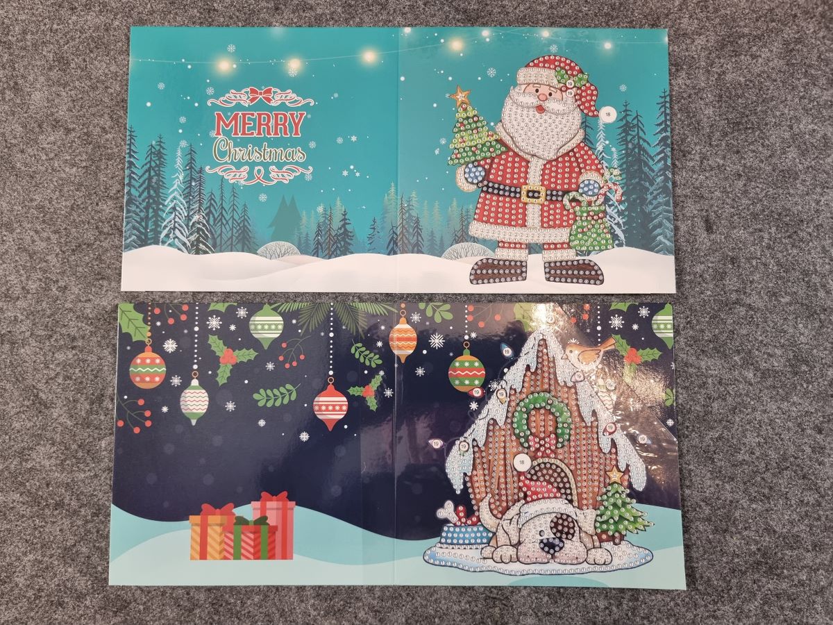 Diamond Painting Karten für Weihnachten - 8 Stück mit 8 Innenkarten