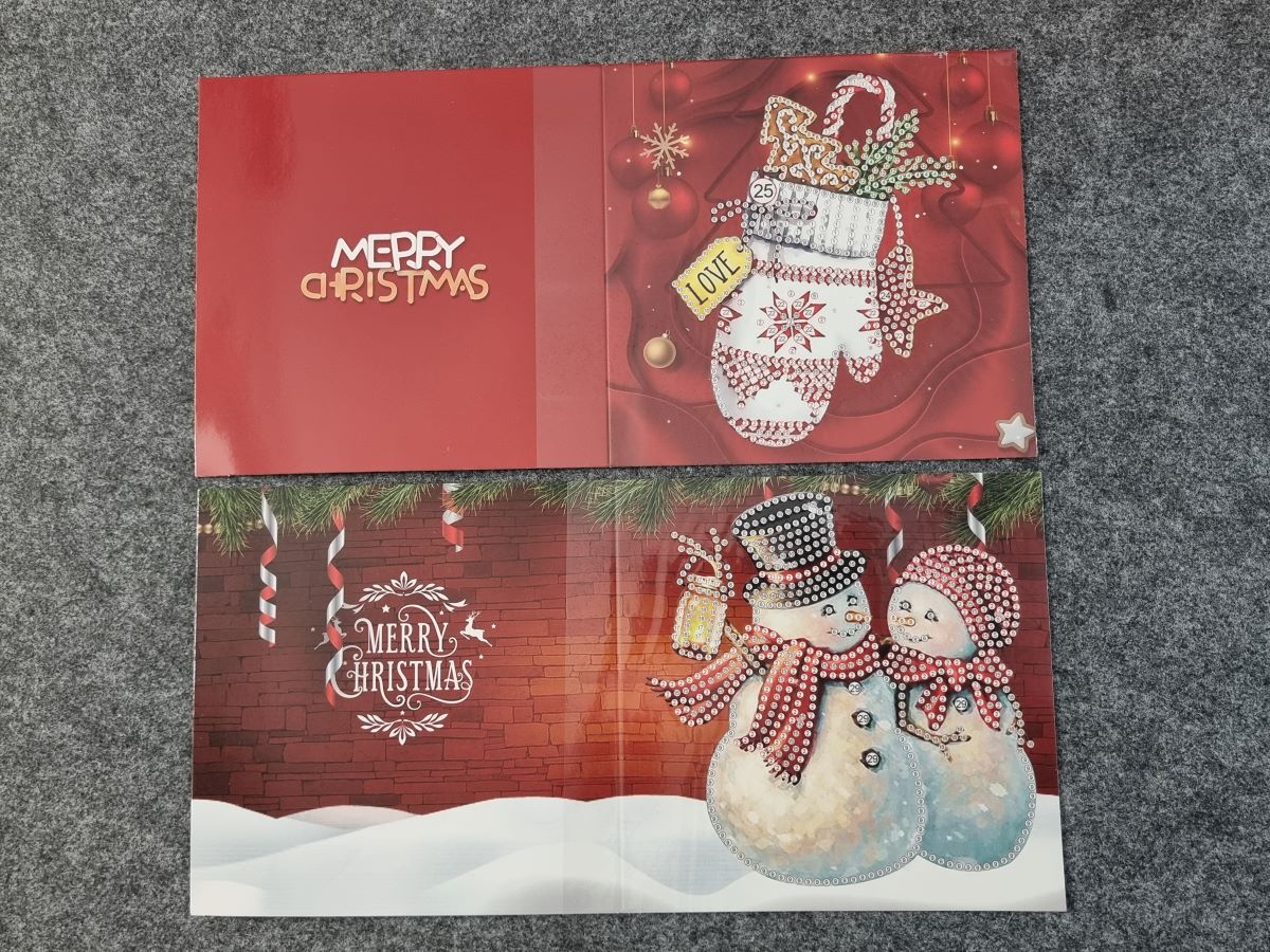 Diamond Painting Karten für Weihnachten - 8 Stück mit 8 Innenkarten