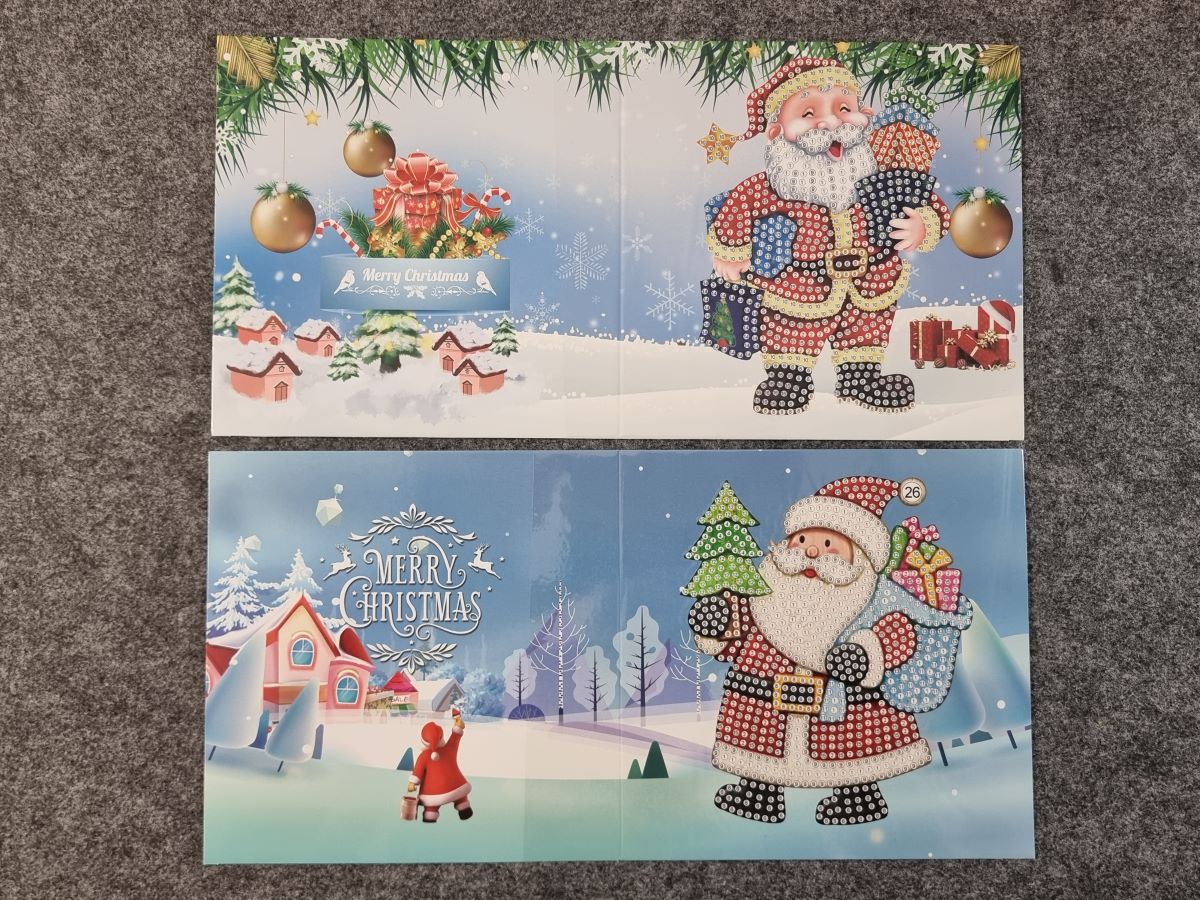 Diamond Painting Karten für Weihnachten - 8 Stück mit 8 Innenkarten