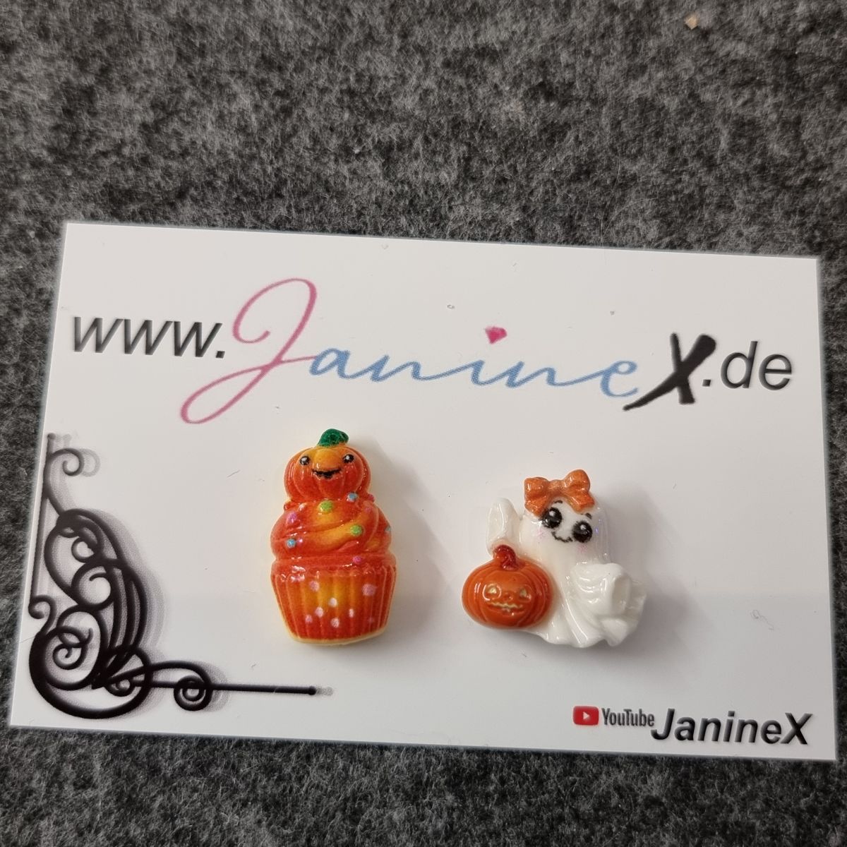 Doppelpack Magnet Cover Minder #223 - Halloween minis - Kürbis und Geist