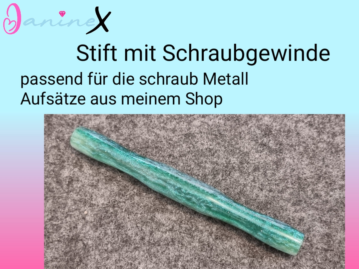 ergonomischer Diamond Painting Stift (Schraubgewinde) - grün Glitzer