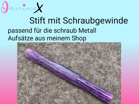 ergonomischer Diamond Painting Stift (Schraubgewinde) - lila Glitzer