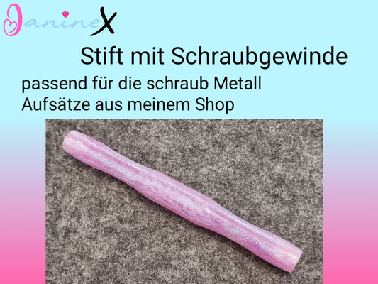 ergonomischer Diamond Painting Stift (Schraubgewinde) - rosa Glitzer