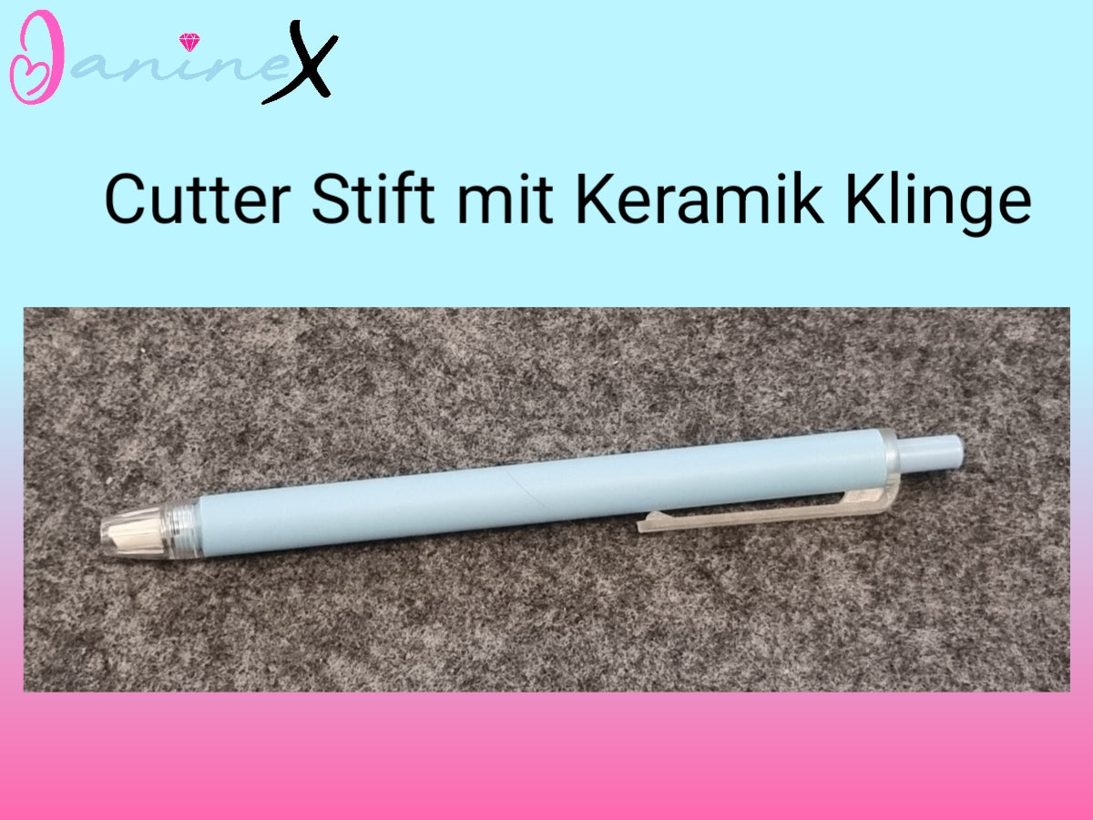 Diamond Painting Cutter Pen - Folienschneider Druckstift - Farbe hellblau