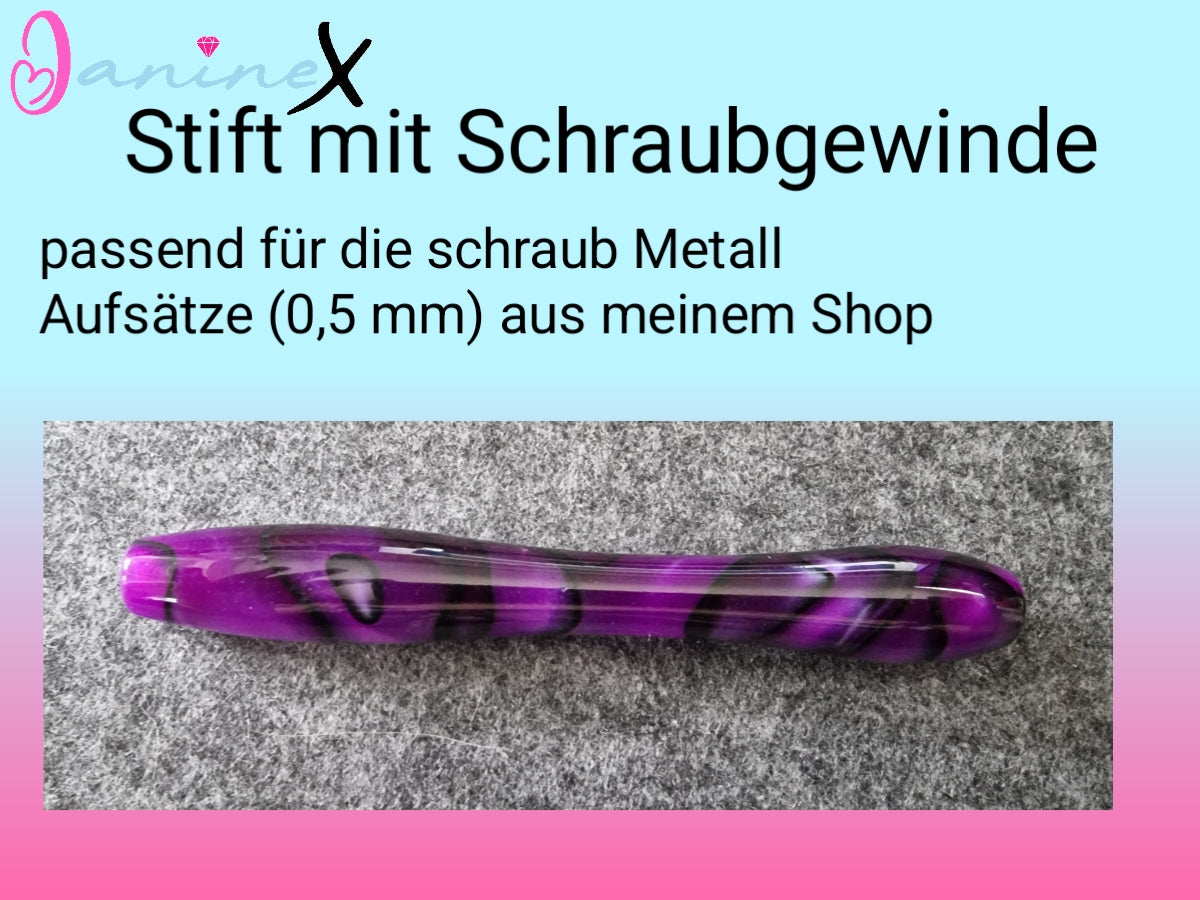 ergonomischer Diamond Painting Stift (Schraubgewinde) - lila-schwarz marmoriert - mitteldick