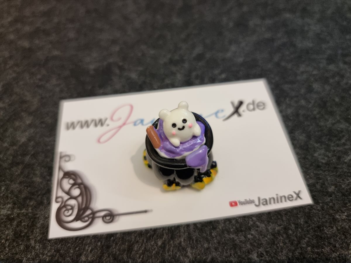 Folienmagnet Halloween 3D #929 - Hexenkessel mit Häschen