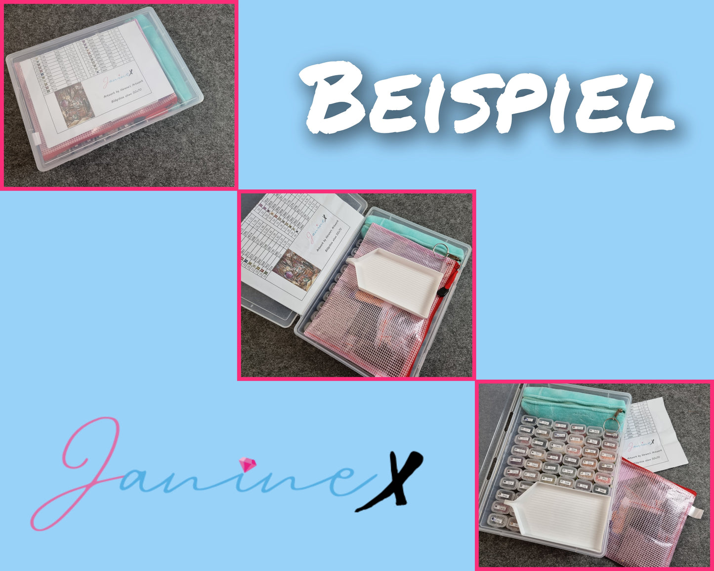 Diamond Painting 60 Slot Box mit Mäppchen - Einzeldöschen #2