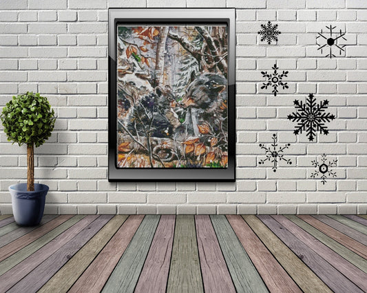 B-WARE Diamond Painting Leinwand RUND ohne Steine  - Harena`s Artwork "Bärenkind"