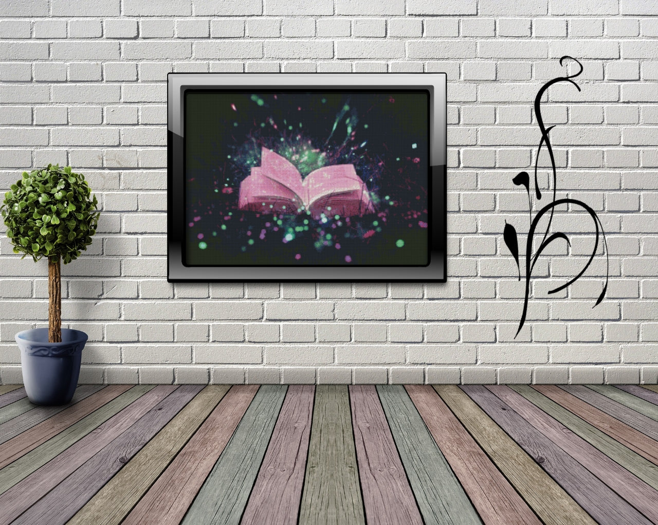 Diamond Painting Bild MIT eckigen Steine - lizenziert "magisches Buch"
