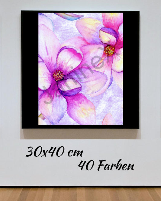 Diamond Painting Leinwand RUND ohne Steine  - lizenziert "Blütentraum"