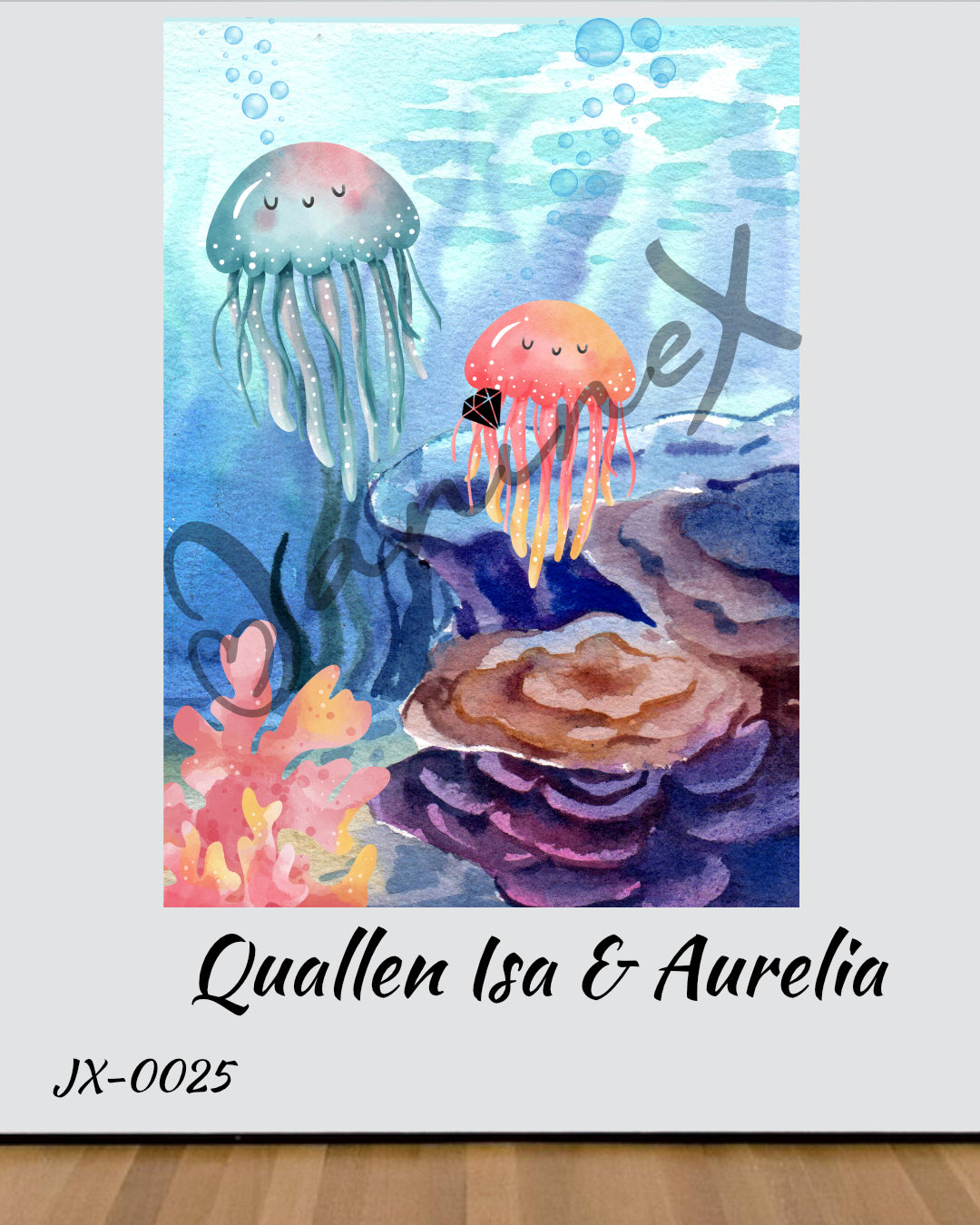 Diamond Painting Bild MIT runden Steine JX-0025a - lizenziert "Quallen Isa & Aurelia" 40x60