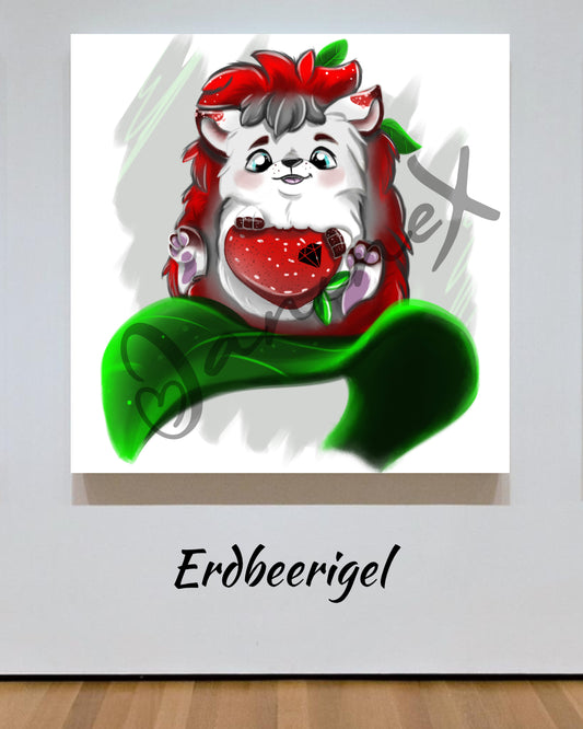 Diamond Painting Bild MIT eckigen Steine  - Zee Art "Erdbeerigel"
