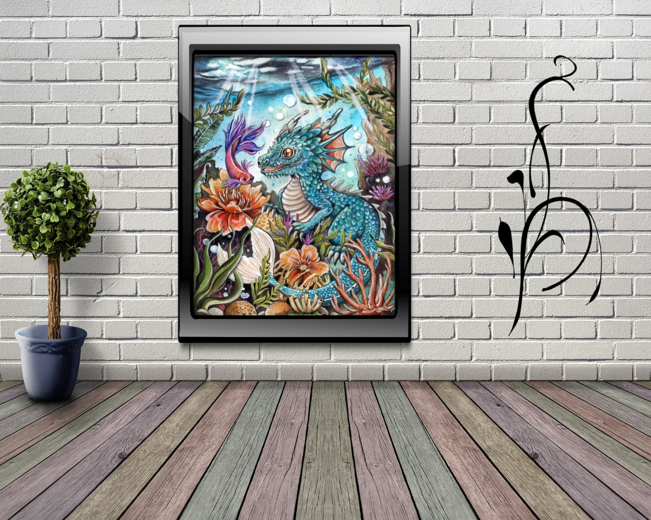 VORBESTELLUNG Diamond Painting MIT eckigen Steine JX-0035 - Harena`s Artwork "Baby blue Waterdragon"
