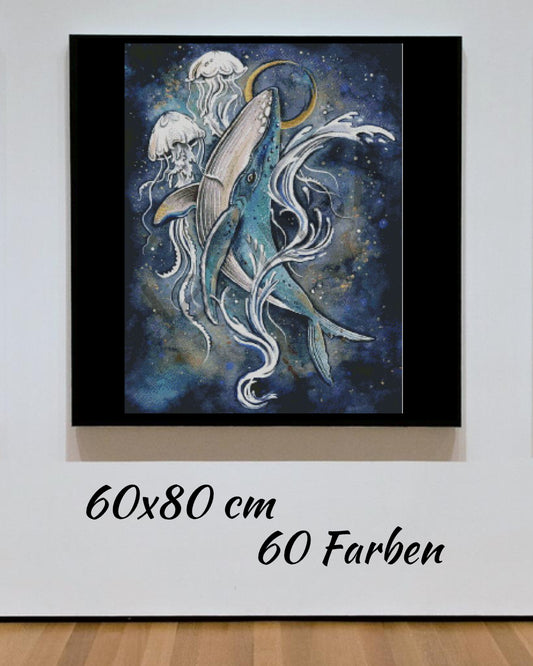 Diamond Painting Bild MIT eckigen Steine  - Harena`s Artwork "Herr Wal" 60x80