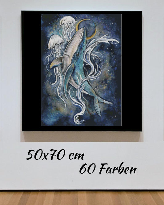 Diamond Painting Leinwand ECKIG ohne Steine  - Harena`s Artwork "Herr Wal" 50x70