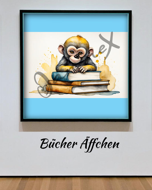 Vorbestellung - Diamond Painting Bild JX-0060 - lizenziert "Bücher Äffchen" wähle deine Variante