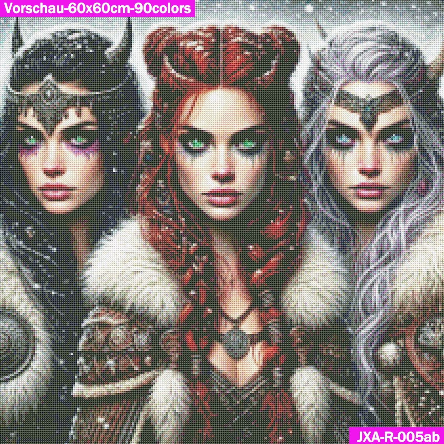VORBESTELLUNG Diamond Painting RUND JXA-005 - Wikinger Girls