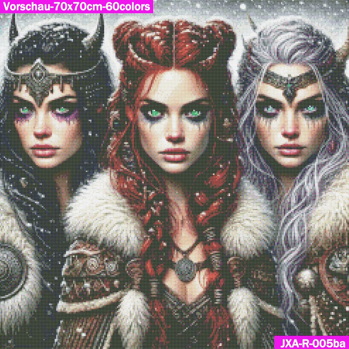 VORBESTELLUNG Diamond Painting RUND JXA-005 - Wikinger Girls