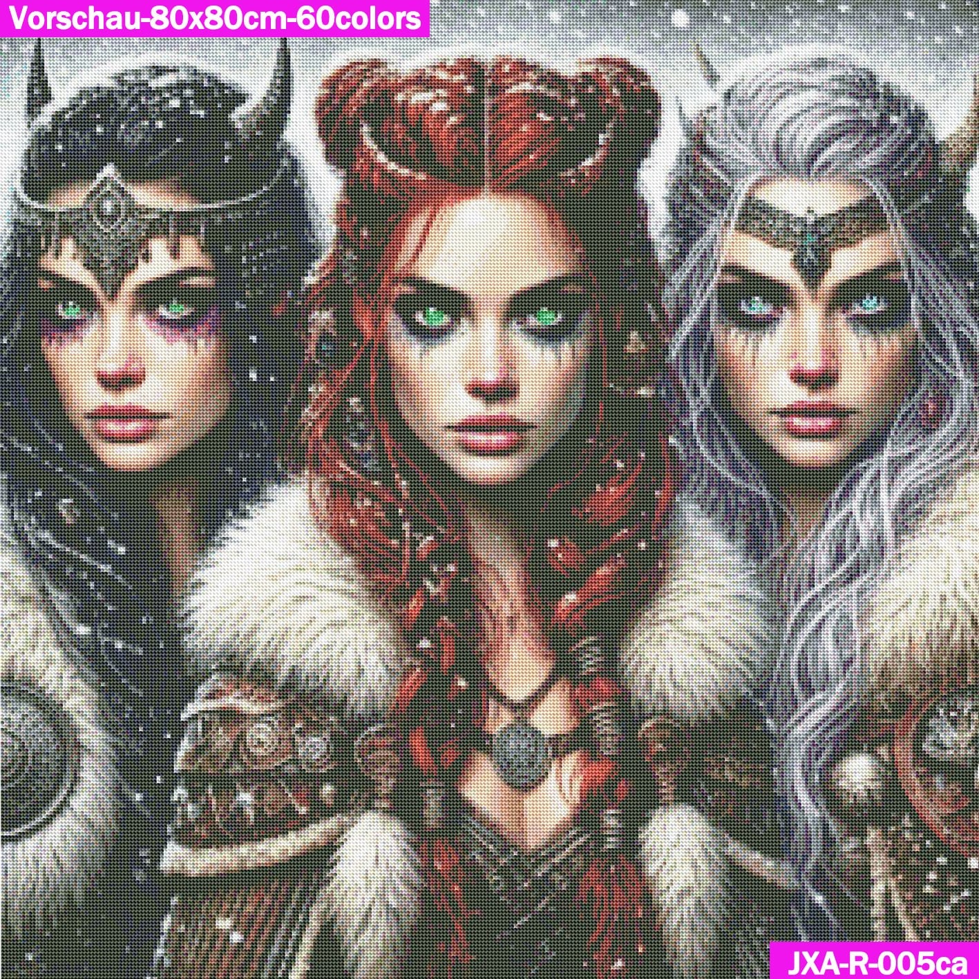 VORBESTELLUNG Diamond Painting RUND JXA-005 - Wikinger Girls