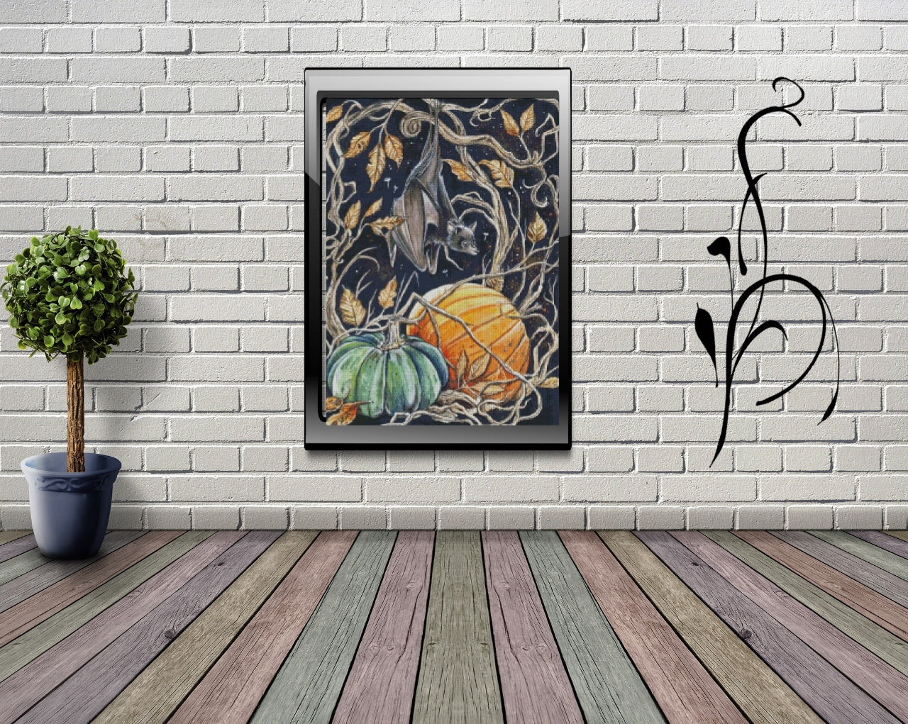 Diamond Painting Leinwand ECKIG ohne Steine - Harena`s Artwork "Fledermaus"