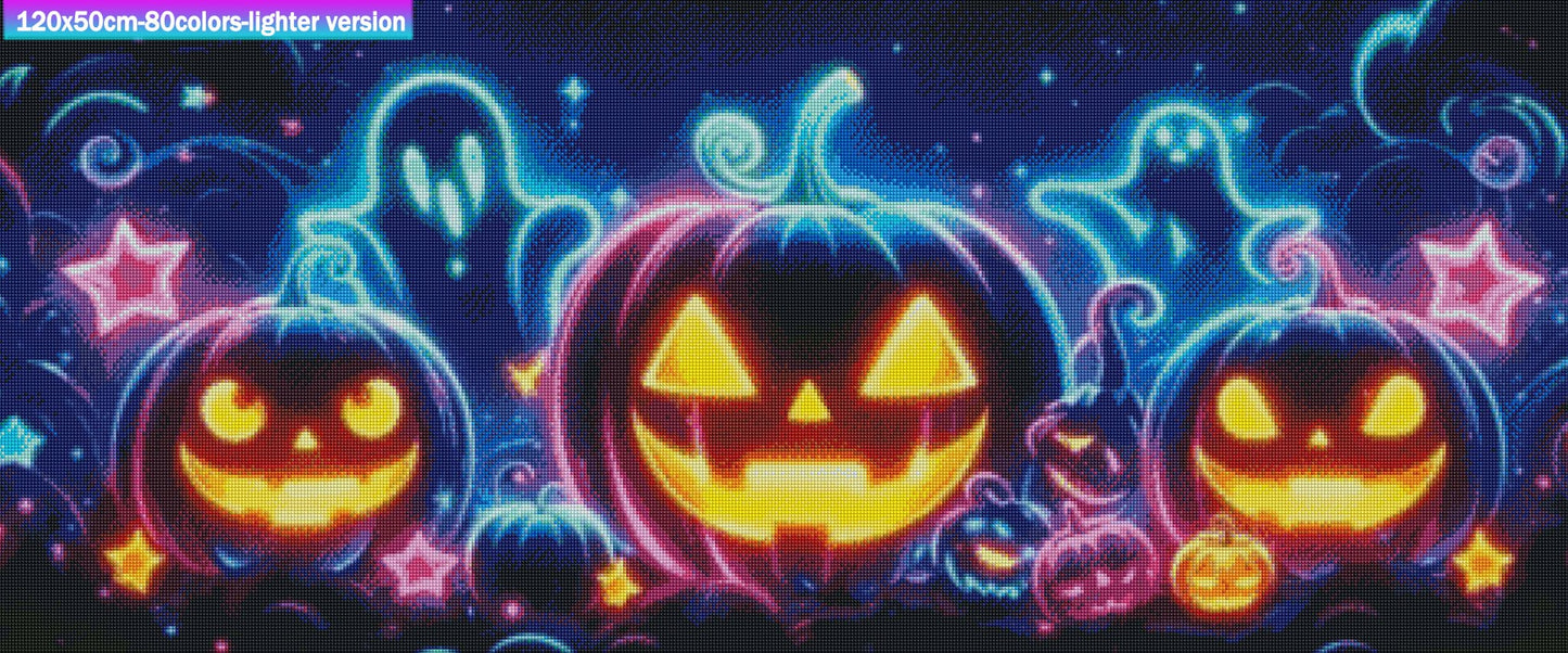 SOFORTKAUF limitiertes Diamond Painting Bild JXA-046 - Halloween mit Kürbisse & Geister - Variante wählen