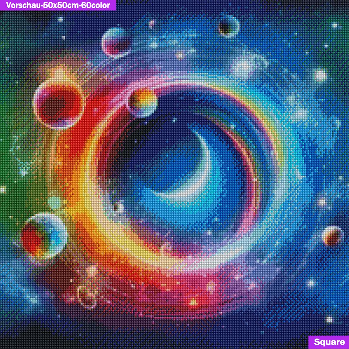 VORBESTELLUNG Diamond Painting ECKIG JXA-047 - bunte Galaxy