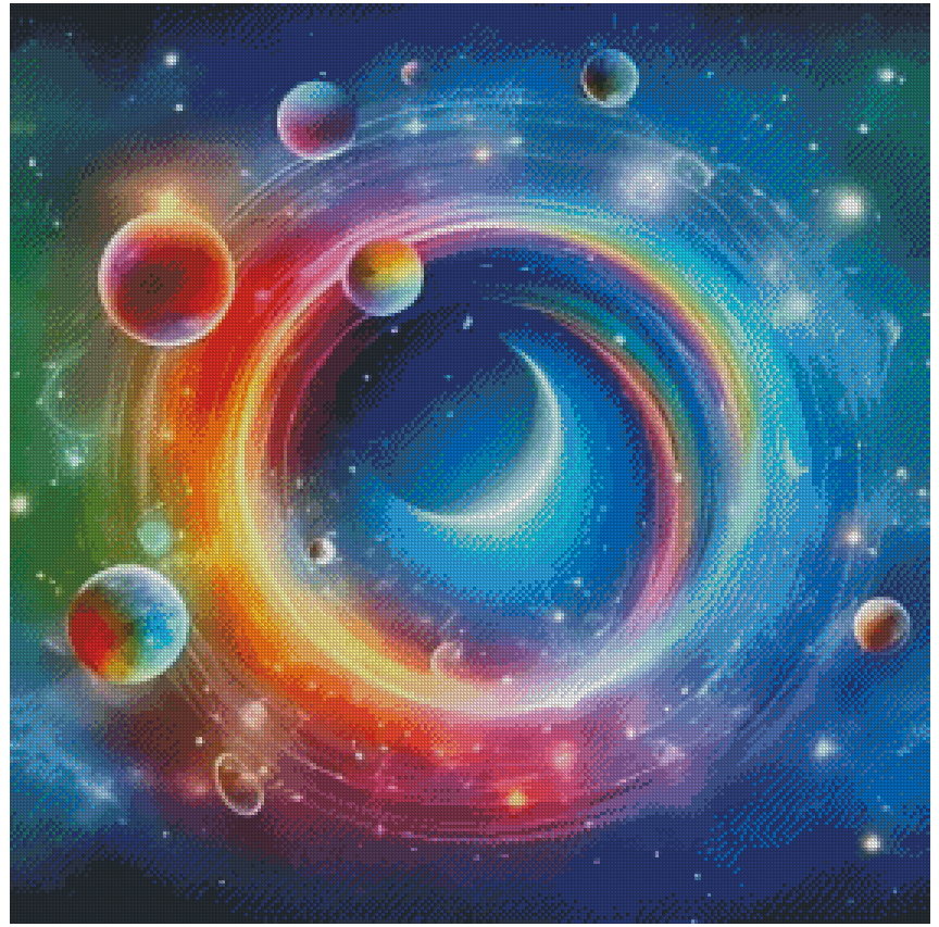 VORBESTELLUNG Diamond Painting ECKIG JXA-047 - bunte Galaxy