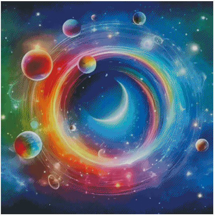 VORBESTELLUNG Diamond Painting ECKIG JXA-047 - bunte Galaxy