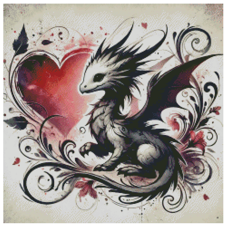VORBESTELLUNG Diamond Painting ECKIG JXA-048 - Drache Lovely