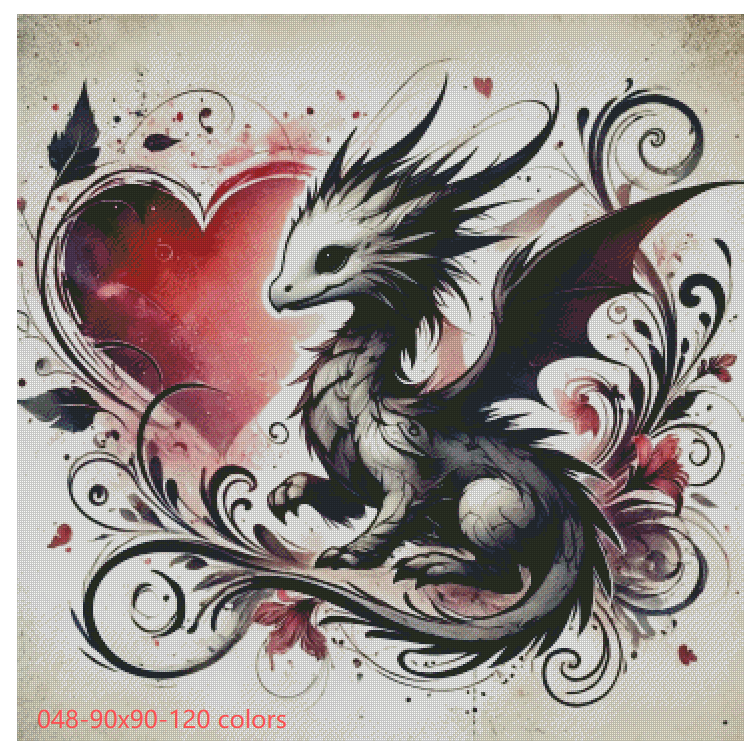 VORBESTELLUNG Diamond Painting ECKIG JXA-048 - Drache Lovely