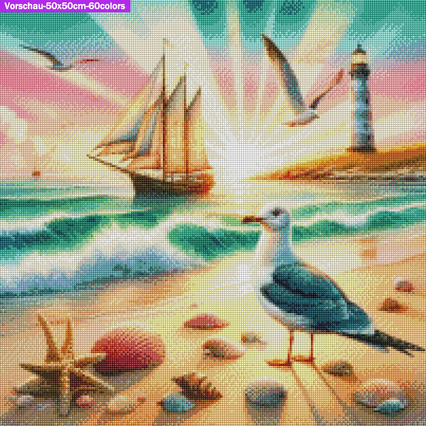 VORBESTELLUNG Diamond Painting ECKIG JXA-065 - Strandtag