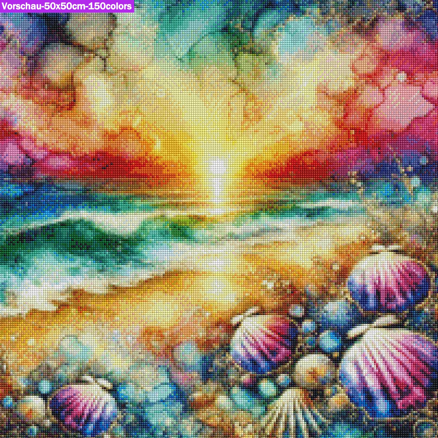 VORBESTELLUNG Diamond Painting ECKIG JXA-067 - Sonnenuntergang am Strand