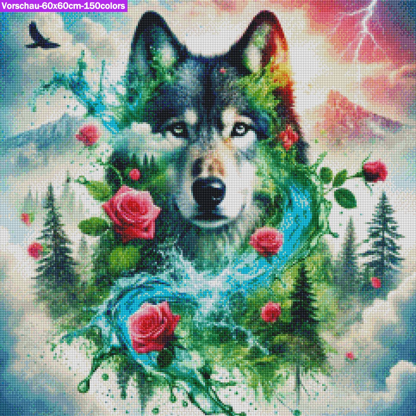 VORBESTELLUNG Diamond Painting ECKIG JXA-063 - magic Wolf