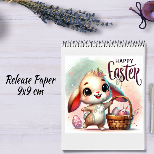 Diamond Painting Motiv Release Paper 9x9 #1000 - Frohe Ostern Hase