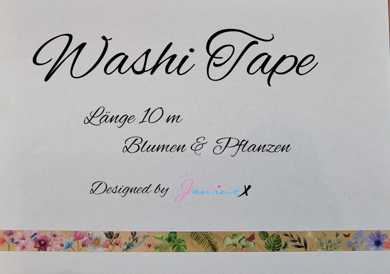 Diamond Painting Washi Tape/Abklebeband 10 m by JanineX - Blumen&Pflanzen