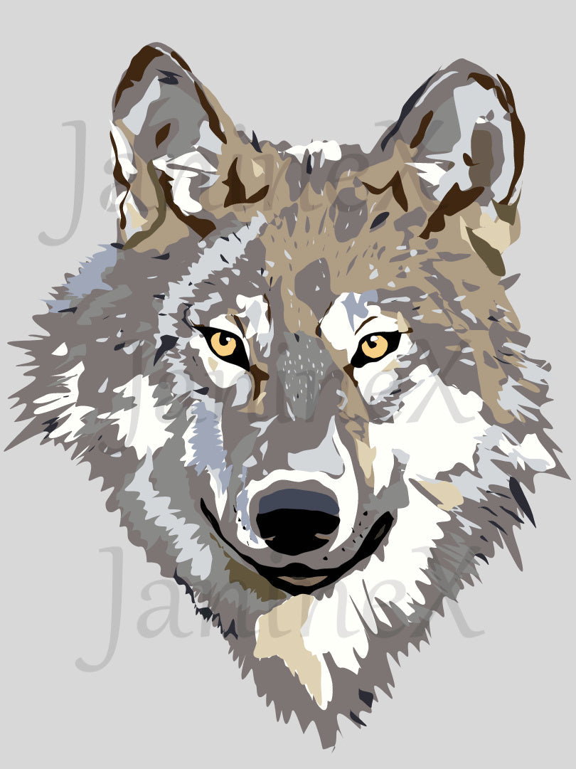 Diamond Painting Bild MIT eckigen Steine - lizenziert "Wolf"