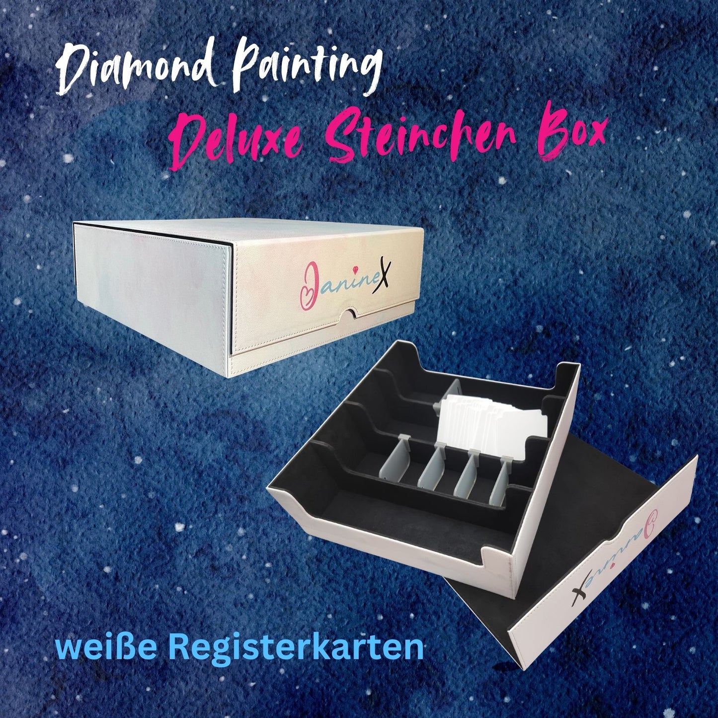 Diamond Painting Deluxe Steinchen Box für Reststeine - wähle deine Variante und Zubehör