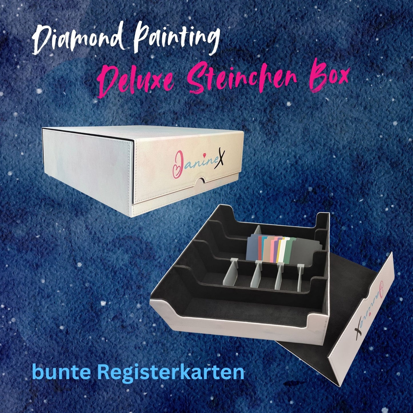 Diamond Painting Deluxe Steinchen Box für Reststeine - wähle deine Variante und Zubehör