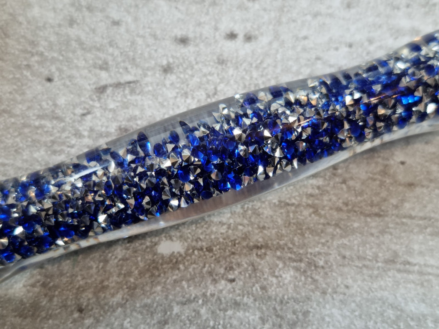 ergonomischer Diamond Painting Stift mit Steinchen blau/silber