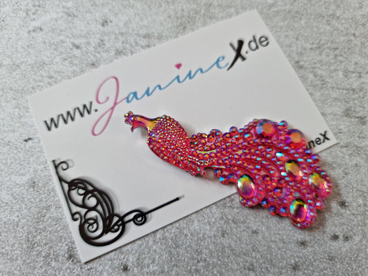 Folienmagnet #115 - rosapink Glitzer Pfau