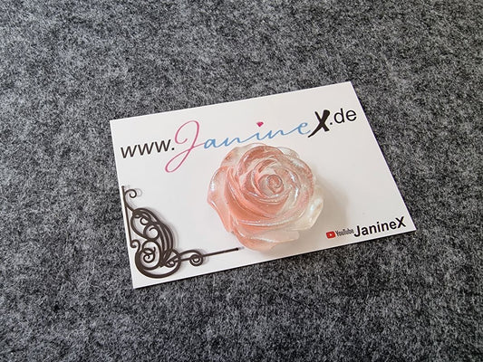 Folienmagnet #003 Rose - transparent rosa mit Glitzer