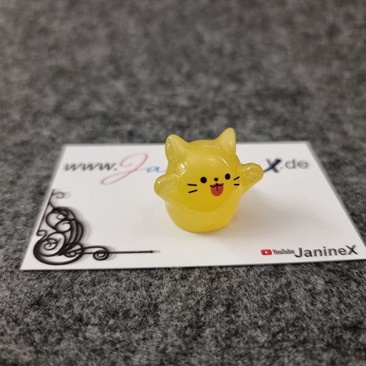 Magnet Cover Minder #214 - 3D Halloween Katzengeist - gelb