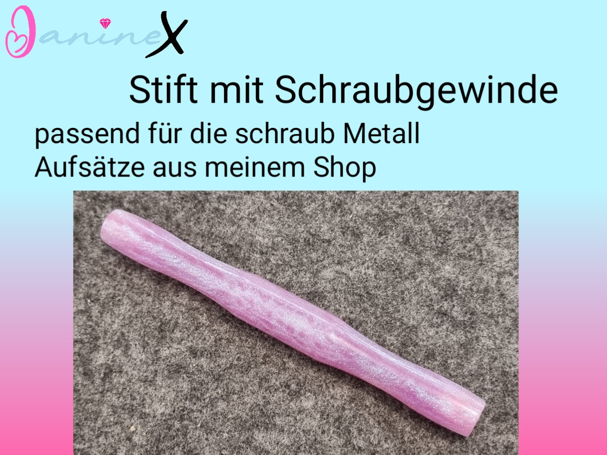 ergonomischer Diamond Painting Stift (Schraubgewinde) - rosa Glitzer