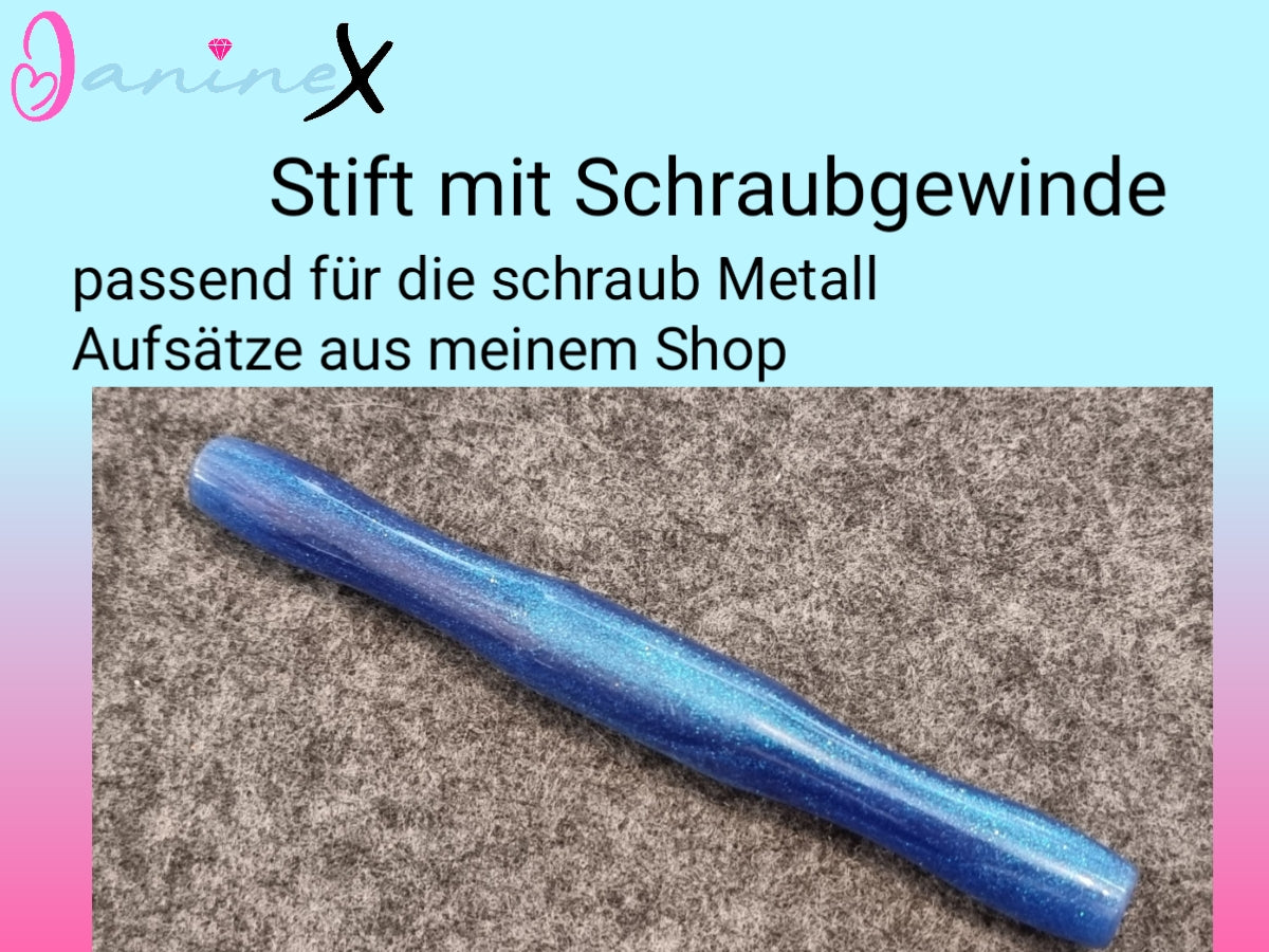 ergonomischer Diamond Painting Stift (Schraubgewinde) - blau Glitzer